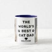 Werelds Beste Kat Vader Foto Navy Mok (Midden)