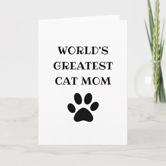 Werelds Beste Kattenmoeder Aangepaste Tekst Gepers Kaart (Voorkant)