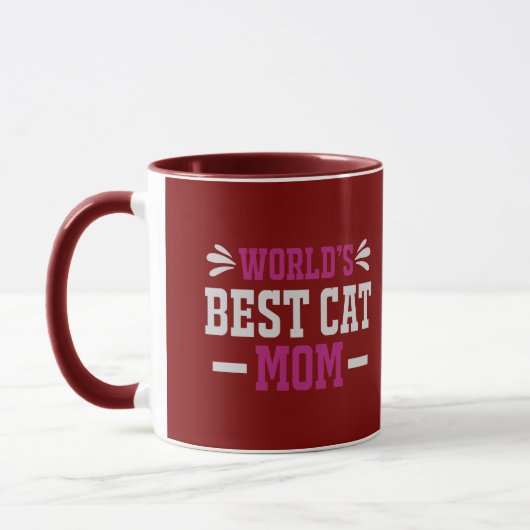 Werelds Beste Kattenmoeder Moderne Typografische B Mok (Links)