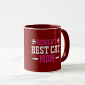 Werelds Beste Kattenmoeder Moderne Typografische B Mok (Voorkant rechts)
