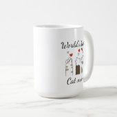 Werelds beste kattenmoeder op maat koffiemok (Voorkant rechts)