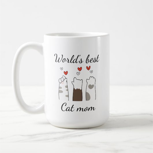 Werelds beste kattenmoeder op maat koffiemok (Links)