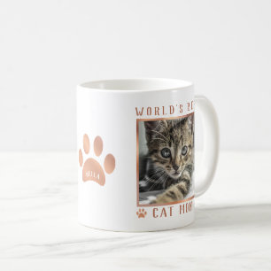 Werelds Beste Kattenmoeder Roze Gouden Folie Pootj Koffiemok