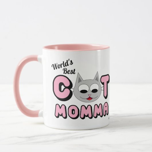 Werelds Beste Kattenmoeder Roze Mok (Links)