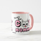 Werelds Beste Kattenmoeder Roze Mok (Voorkant rechts)