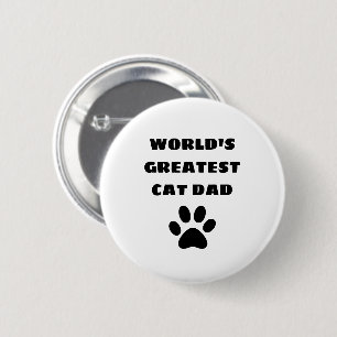 Werelds Beste Kattenpapa Aangepaste Tekst Geperson Ronde Button 5,7 Cm