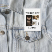 Werelds Beste Kattenpapa Cadeau met Naam Button (Insitu)