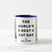 Werelds Beste KattenPapa Foto Navy Mok (Midden)