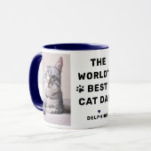 Werelds Beste KattenPapa Foto Navy Mok (Voorkant links)