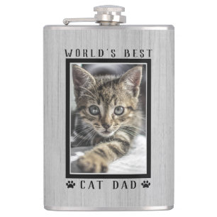 Werelds Beste Kattenpapa Pootafdrukken Foto Rustie Heupfles