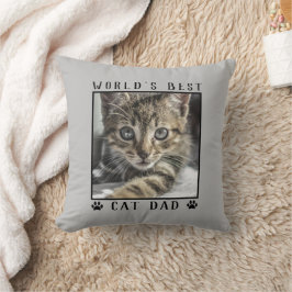 Werelds Beste Kattenpapa Pootafdrukken Huisdier Fo Kussen