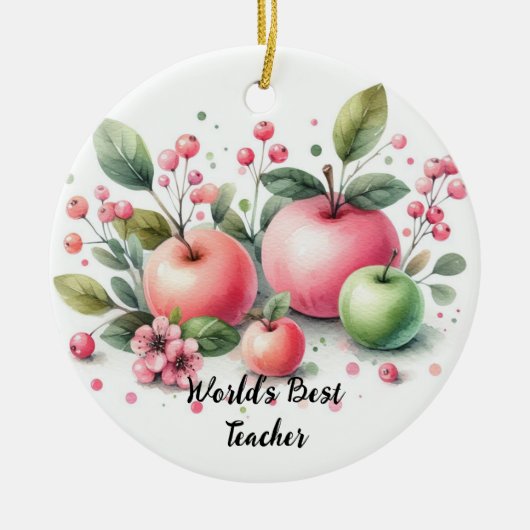Werelds Beste Leraar Appel Delight Keramisch Ornament (Voorkant)