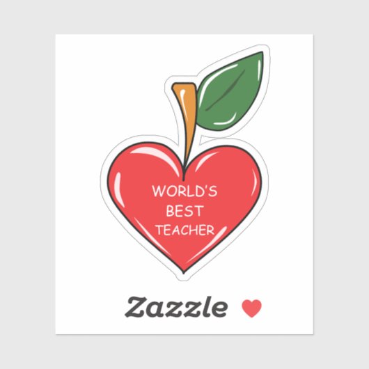 werelds beste leraar appel plezier sticker (Vel)