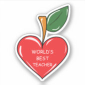 werelds beste leraar appel plezier sticker (Voorkant)