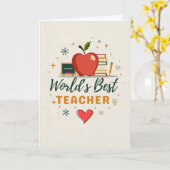 Werelds Beste Leraar Bedankt Cadeau Kaart (Gele Bloem)