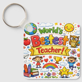 Werelds Beste Leraar Schattige Leraar Waardering Sleutelhanger