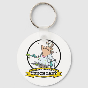 WERELDS BESTE LUNCHDAME CARTOON SLEUTELHANGER
