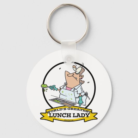 WERELDS BESTE LUNCHDAME CARTOON SLEUTELHANGER (Voorkant)
