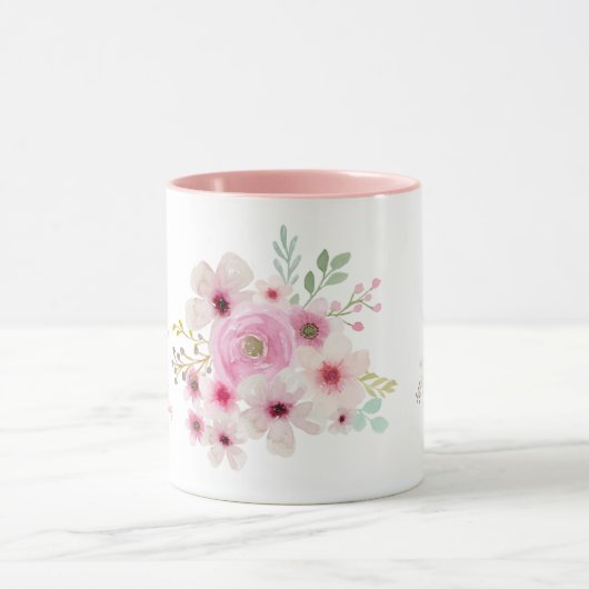 Werelds Beste MAMA Moederdag Gedicht Roze Bloemen Mok (Midden)