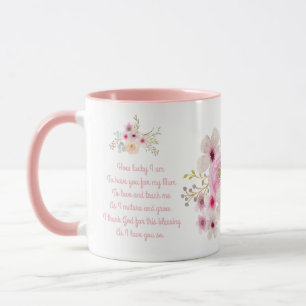 Werelds Beste MAMA Moederdag Gedicht Roze Bloemen Mok