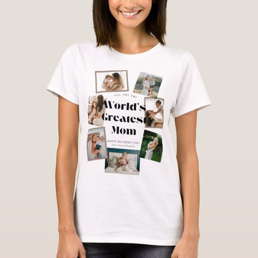 Werelds Beste Moeder 7 Foto Collage T-shirt (Voorkant)