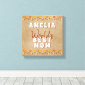 Werelds Beste Moeder Bloemen Bloemstuk Rustieke Be Canvas Afdruk (Insitu (Houten vloer))