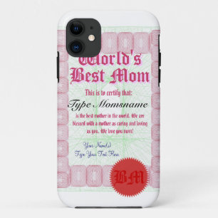 Werelds Beste Moeder Certificaat iPhone 11 Hoesje