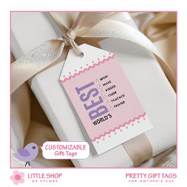 Werelds beste moeder checklist Moederdag Cadeaulabel