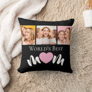 Werelds Beste Moeder Cute Heart Elegante Zwarte 3  Kussen