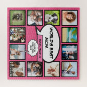 Werelds Beste Moeder Fun Roze Fotocollage Legpuzzel (Horizontaal)