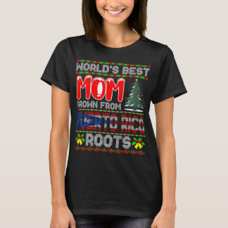 Werelds Beste Moeder Gegroeid Puerto Rico Kerstcad T-shirt