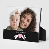 Werelds Beste Moeder Hart Modern Schrift Foto Blok