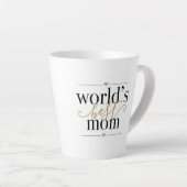 Werelds Beste Moeder Modern Elegant Zwart En Goud Latte Mok (Rechterhoek)