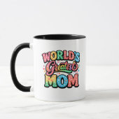 Werelds Beste Moeder, Moederdag cadeau, retro typo Mok (Links)