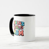 Werelds Beste Moeder, Moederdag cadeau, retro typo Mok (Voorkant links)