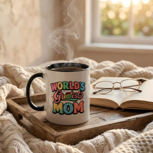 Werelds Beste Moeder, Moederdag cadeau, retro typo Mok