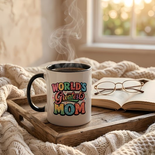 Werelds Beste Moeder, Moederdag cadeau, retro typo Mok