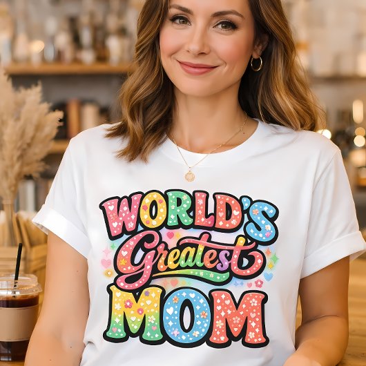Werelds Beste Moeder Retro Bloemtypografie T-shirt