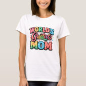 Werelds Beste Moeder Retro Bloemtypografie T-shirt (Voorkant)