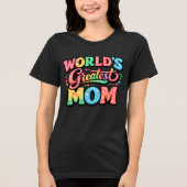 Werelds Beste Moeder Retro Bloemtypografie Tri-Blend Shirt (Voorkant)