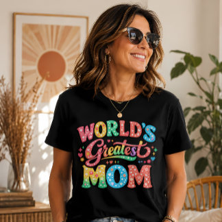 Werelds Beste Moeder Retro Bloemtypografie Tri-Blend Shirt