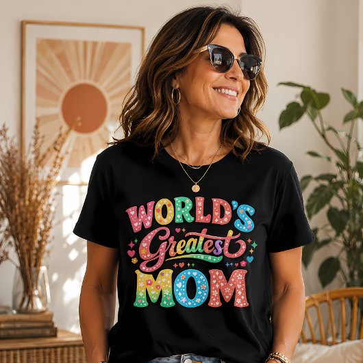 Werelds Beste Moeder Retro Bloemtypografie Tri-Blend Shirt