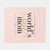 Werelds Beste Moeder Roze En Gouden Modern Fleece Deken (Voorkant (Horizontaal))