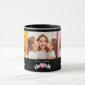 Werelds Beste Moeder Schattig Hart Elegant Zwart 3 Mok (Midden)