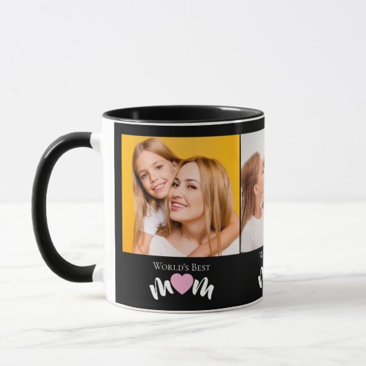 Werelds Beste Moeder Schattig Hart Elegant Zwart 3 Mok (Links)