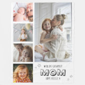 Werelds Beste Moeder Trendy Fotostrip Fleece Deken (Voorkant)