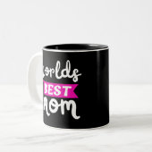 werelds beste moeder tweekleurige koffiemok (Voorkant links)