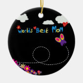 Werelds BESTE MOM tekenfilm moeder Keramisch Ornament (Voorkant)