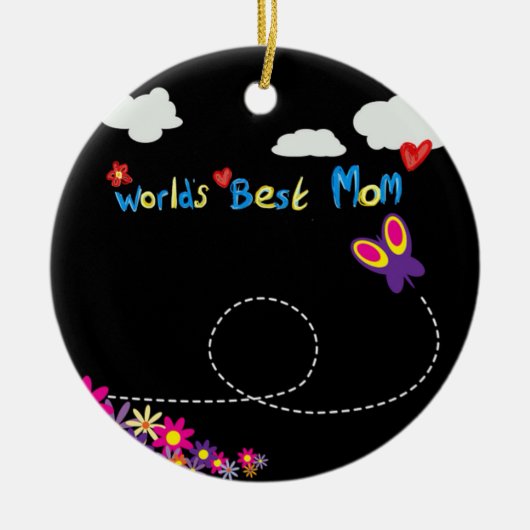 Werelds BESTE MOM tekenfilm moeder Keramisch Ornament (Voorkant)