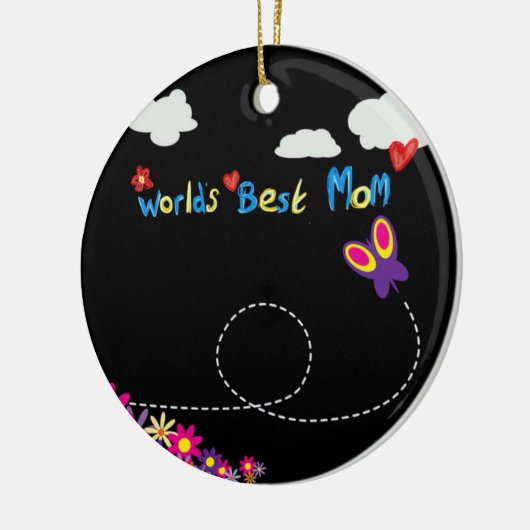 Werelds BESTE MOM tekenfilm moeder Keramisch Ornament (Links)